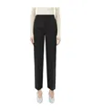 Bottega Veneta Curved Wool Casual Pants In Black