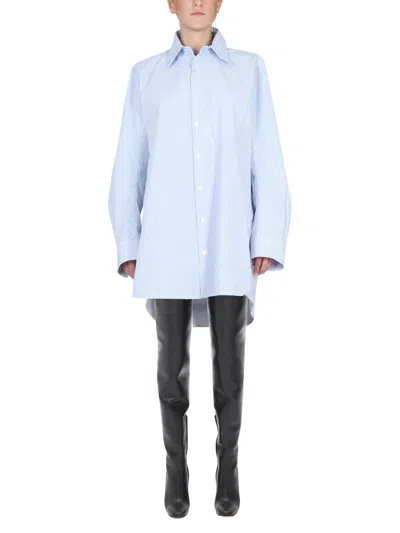 Bottega Veneta Curved-back Shirt In Blue