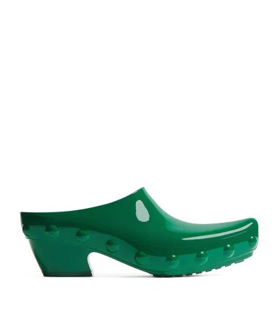 Bottega Veneta Curved-toe Gondola Clog Mules 65 In Green