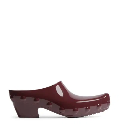 Bottega Veneta Curved-toe Gondola Clog Mules 65 In Red