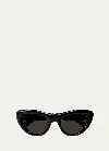 Bottega Veneta Curvy Acetate Cat-eye Sunglasses In Black
