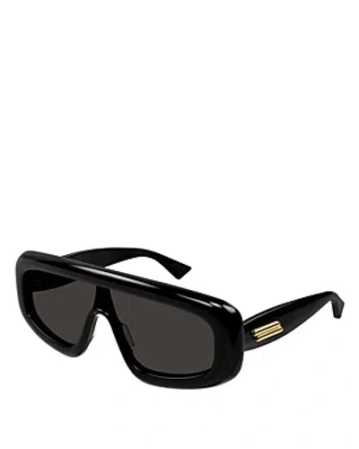 Bottega Veneta Curvy Mask Sunglasses, 99mm In Black/gray Solid