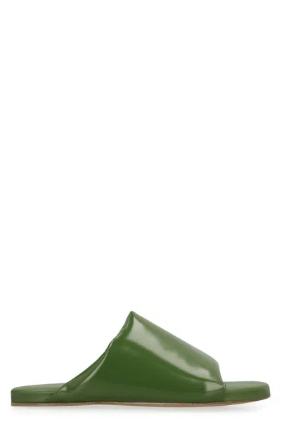 Bottega Veneta Cushion Flat Sandals In Green