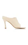 Bottega Veneta Cushion Lux Leather Mule Sandals In Sea Salt