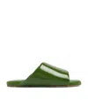 Bottega Veneta Cushion Leather Sandals In Green