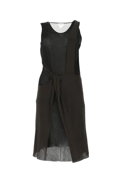 Bottega Veneta Cut-out Knitted Dress In Marrone
