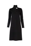 Bottega Veneta Cut-out Long-sleeved Midi Dress In Black