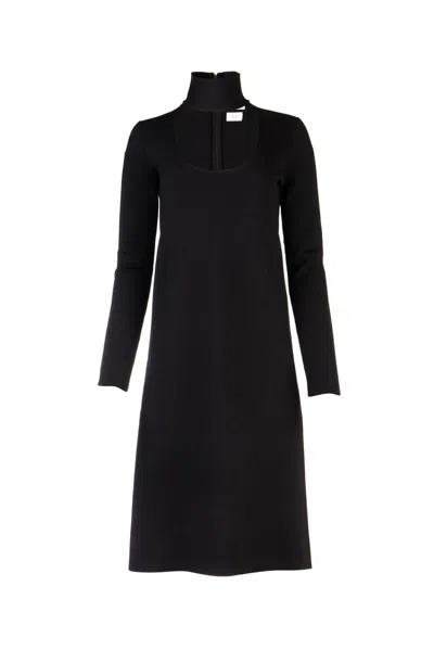 Bottega Veneta Cut-out Long-sleeved Midi Dress In Black
