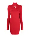 Bottega Veneta Cut-out Triangle Fitted Dress In Red