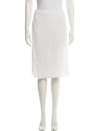 Pre-owned Bottega Veneta Cutout Accent Knee-length Skirt W/ Tags In White