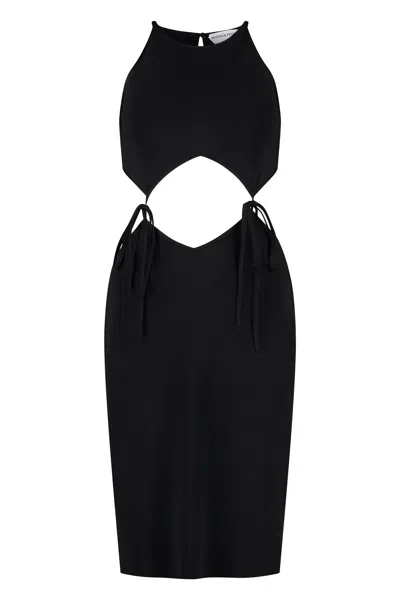 Bottega Veneta Cut-out Mini Dress With Laces In Animal Print