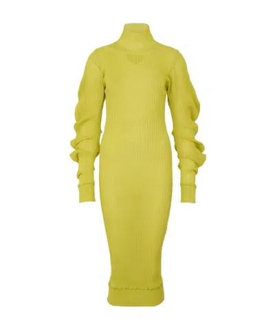 Bottega Veneta Silk Dress In Green