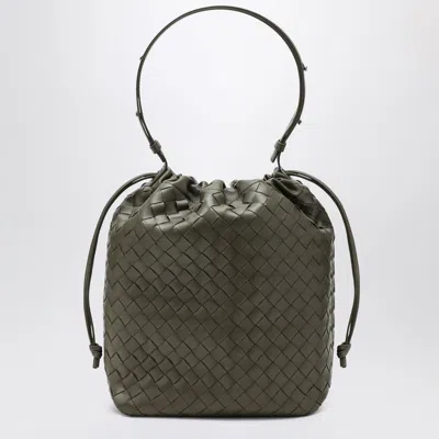 BOTTEGA VENETA CYPRESS COLOURED BUCKET BAG IN INTRECCIATO
