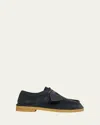 Bottega Veneta Daddy Derby Suede Wallabee Booties In Black