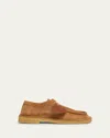 Bottega Veneta Daddy Derby Suede Wallabee Booties In Brown