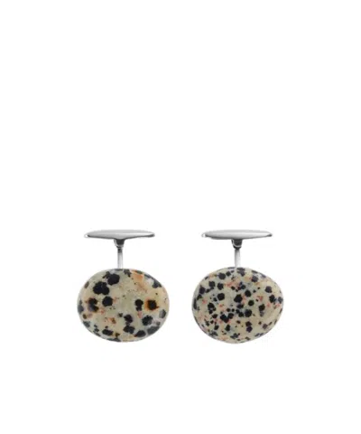 Bottega Veneta Dalmatian Stone Cufflinks In Nude
