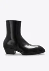 Bottega Veneta Dalton Leather Ankle Boots In Black