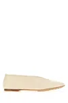 Bottega Veneta Almond Toe Flat Sole Ballerina Shoes In White