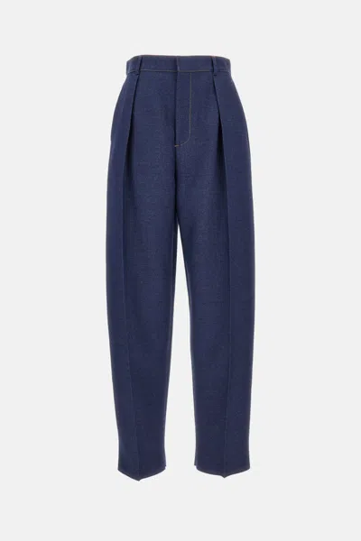 BOTTEGA VENETA DARK BLUE BALLOON TROUSERS