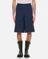 Bottega Veneta Bermuda Cotton Shorts In Blue