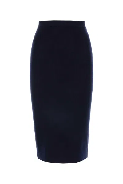 BOTTEGA VENETA MIDNIGHT BLUE CASHMERE BLEND SKIRT