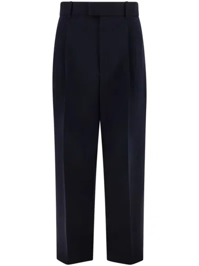BOTTEGA VENETA DARK BLUE GRAIN OF POWDER PANTS