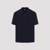 Bottega Veneta Blue Polo With Classic Collar And Embroidered Logo On The Front In Tone On Tone Cotto In Dark Blue