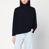 Bottega Veneta Dark Blue Turtleneck Wool Sweater In Black