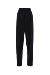 Bottega Veneta High-waisted Trousers With Wide Leg And Sharp Creases In Black