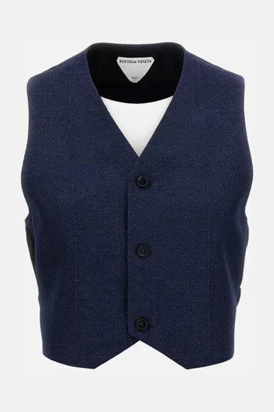 Bottega Veneta Dark Blue V-neck Gilet