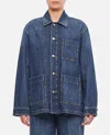 Bottega Veneta Indigo Single-breasted Denim Jacket In Dark Blue