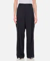 Bottega Veneta Dark Blue Wool Pant In Black