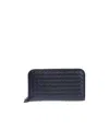 Bottega Veneta Intracciato Piccolo Woven Wrap-around Zipper Wallet In Black