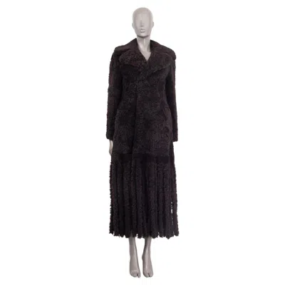 Pre-owned Bottega Veneta Dark Brown 2020 Fringed Shearling Coat Jacket 34 Xxs