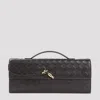 Bottega Veneta "let's Go" Clutch In Dark Brown