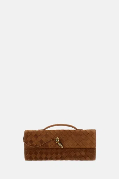 Bottega Veneta Women Dark Brown Andiamo Clutch