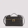 Bottega Veneta Black Vanity Case With Intrecciato Motiv In Leather Woman