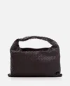 Bottega Veneta Women Hop Intecciato Leather Shoulder Bag In Brown
