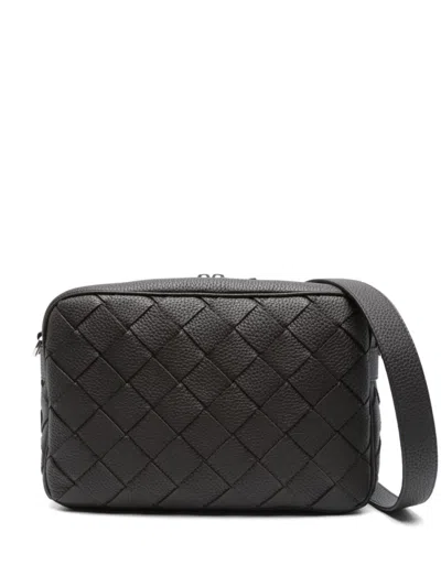 Bottega Veneta Dark Brown Intrecciato Crossbody Bag