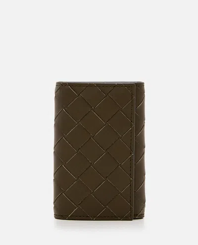 Bottega Veneta Dark Brown Key Ring Wallet