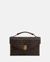 Bottega Veneta Women Knot Lock Leather Shoulder Bag With Intrecciato Motif