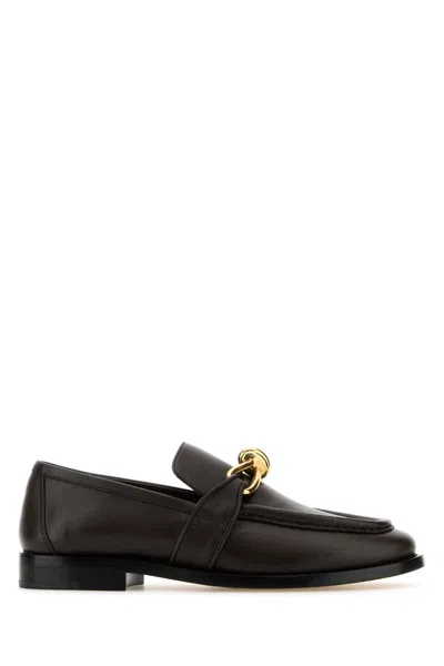 Bottega Veneta Astaire Metallic Knot Leather Loafers In Black