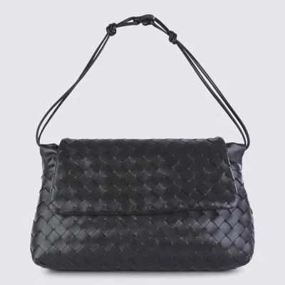 Bottega Veneta Dark Brown Leather Day Pouche In Black