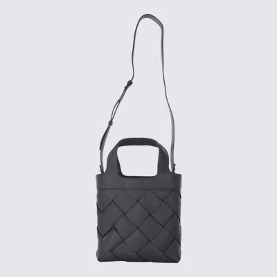 Bottega Veneta Dark Brown Leather Diago Small Tote Bag In Silver