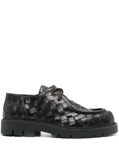 BOTTEGA VENETA DARK BROWN LEATHER DRESS SHOES