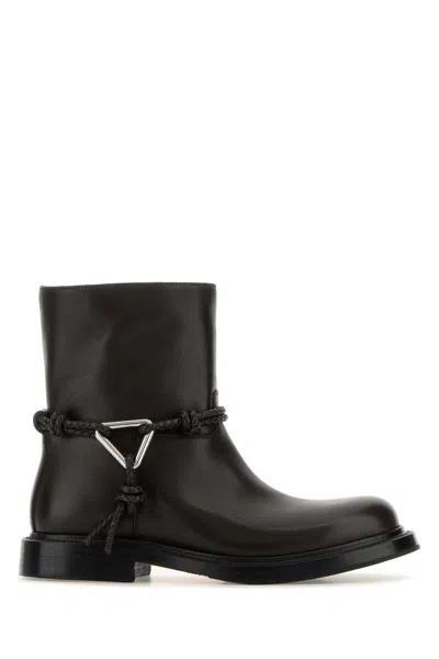 Bottega Veneta Dark Brown Leather James Ankle Boots