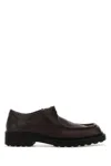 Bottega Veneta Round Toe Leather Lace-up Shoes For Men In Brown