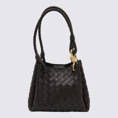 Bottega Veneta Dark Brown Leather Parachute Small Shoulder Bag In Pink
