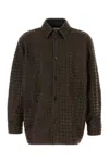 Bottega Veneta Mens Fondant Tobacco Relaxed-fit Intrecciato Leather Shirt In Brown