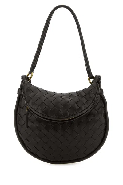 Bottega Veneta Dark Brown Leather Small Gemelli Shoulder Bag